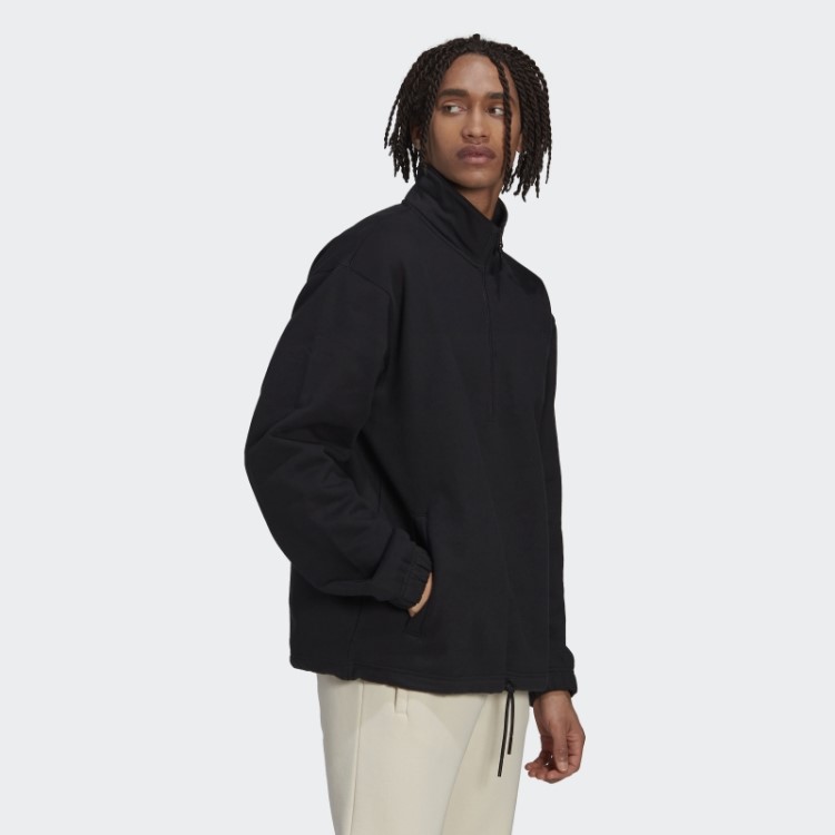 Adicolor Contemtempo Moletom Com Meio Zíper Preto Adidas