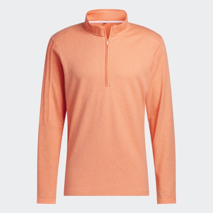 Pulôver Adidas Com Três Listras E Zíper Coral Mel