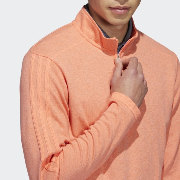 Pulôver Adidas Com Três Listras E Zíper Coral Mel