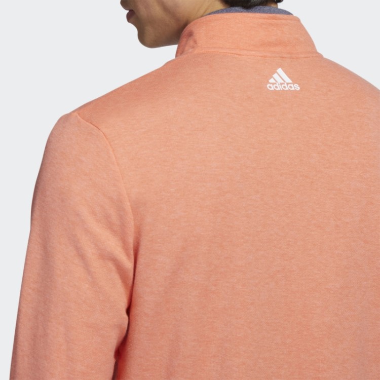 Pulôver Adidas Com Três Listras E Zíper Coral Mel