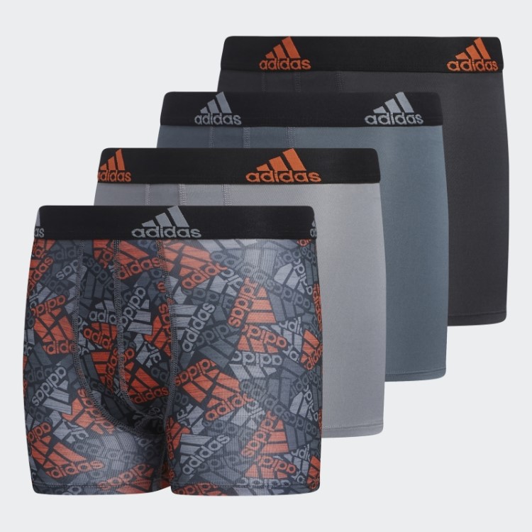 Cueca Boxer Adidas Laranja Sport Performance Graphic 4 Pares