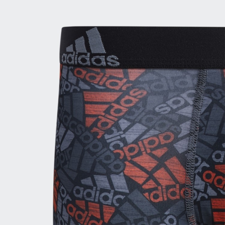 Cueca Boxer Adidas Laranja Sport Performance Graphic 4 Pares