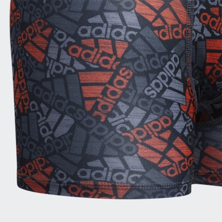 Cueca Boxer Adidas Laranja Sport Performance Graphic 4 Pares