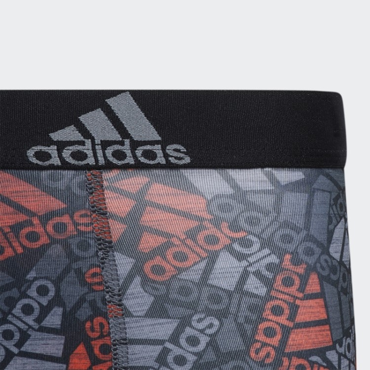 Cueca Boxer Adidas Laranja Sport Performance Graphic 4 Pares
