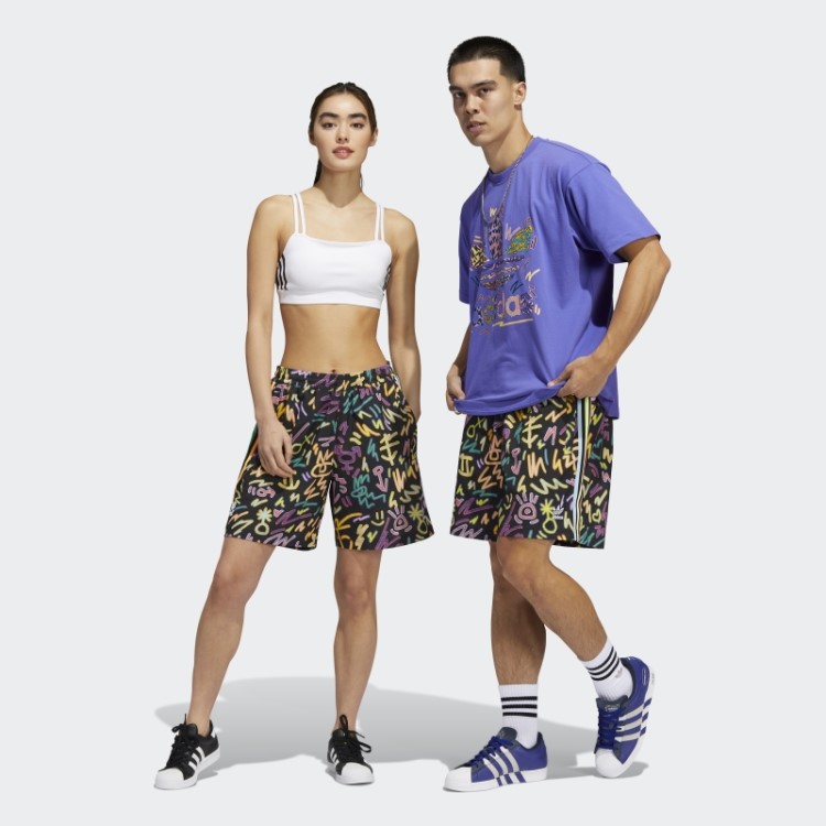 Bermuda Trançada Com Estampa Doodle Love Unites (gênero Neutro) Adidas Multicolor