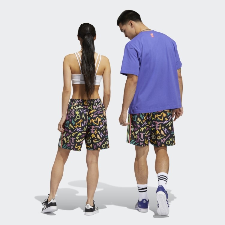 Adidas Love Unites Short Trançado Com Estampa De Doodle (gênero Neutro) Multicolorido