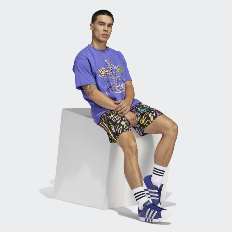 Adidas Love Unites Short Trançado Com Estampa De Doodle (gênero Neutro) Multicolorido