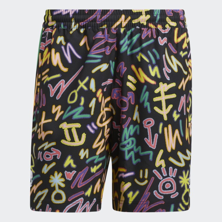 Adidas Love Unites Short Trançado Com Estampa De Doodle (gênero Neutro) Multicolorido