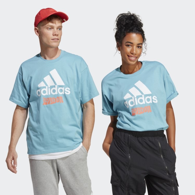 Camiseta Estampada Azul Adidas