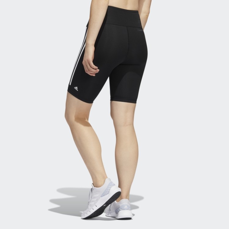 Adidas Optime Trainicons 3 Listras Bicicleta Leggings Curtas Pretas