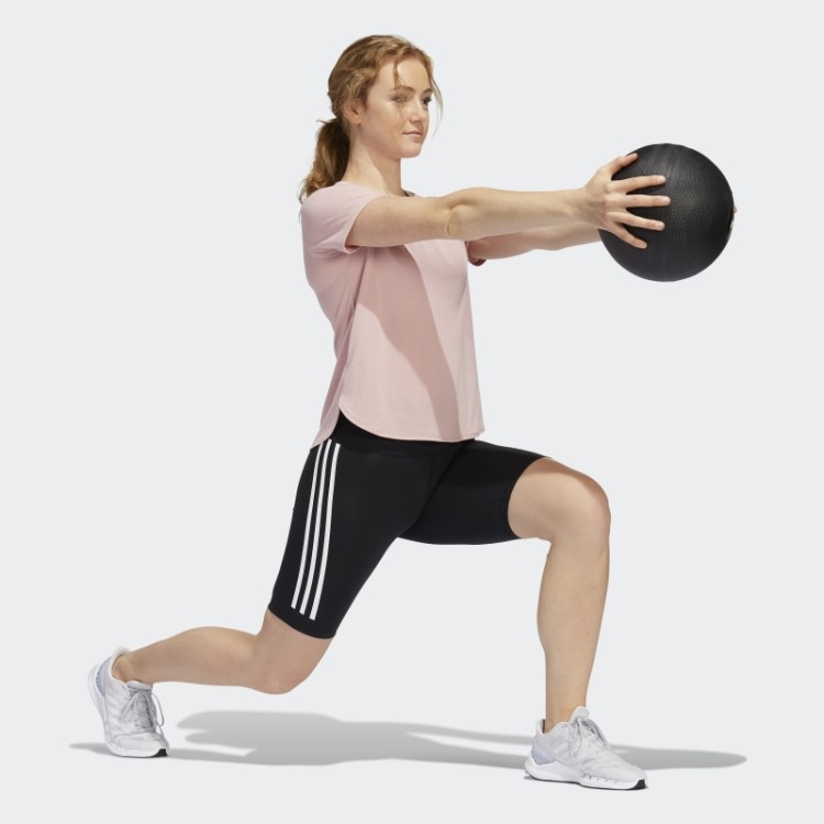 Adidas Optime Trainicons 3 Listras Bicicleta Leggings Curtas Pretas