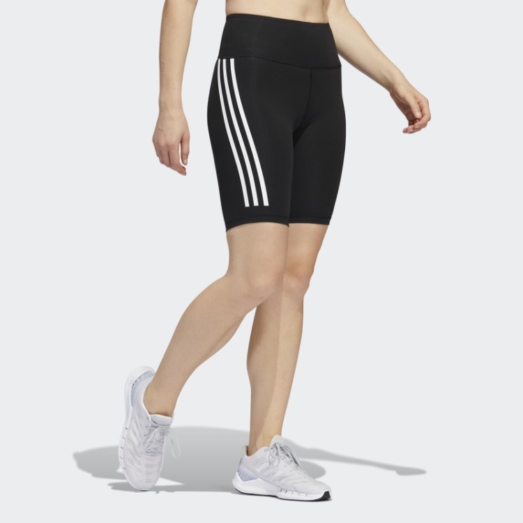 Legging Curta Adidas Preta Optime Trainicons Com As Três Listras