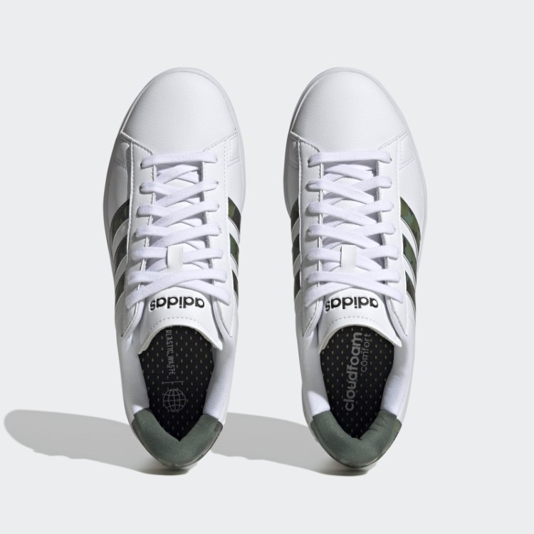Adidas Grand Court Cloudfoam Estilo De Vida Court Comfort Shoes Green Oxid