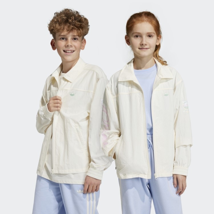 Adidas Jaqueta Branca Com Estampa Gráfica