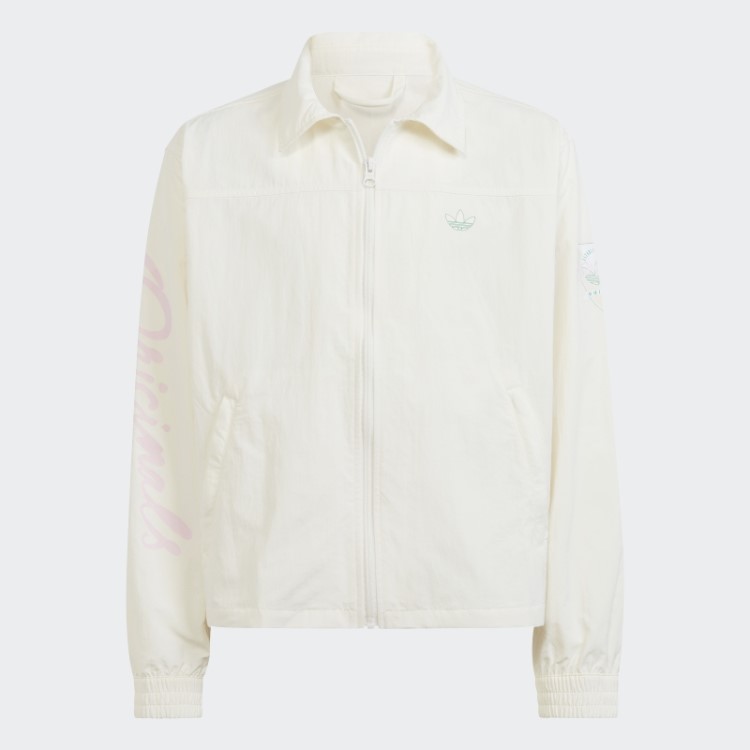 Jaqueta Branca Com Estampa Gráfica Tecida Adidas Quente