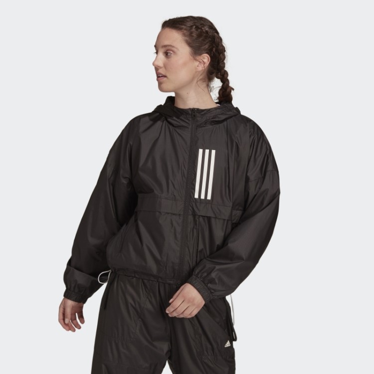Jaqueta Preta Adidas Sportswear Wnd.rdy Quente