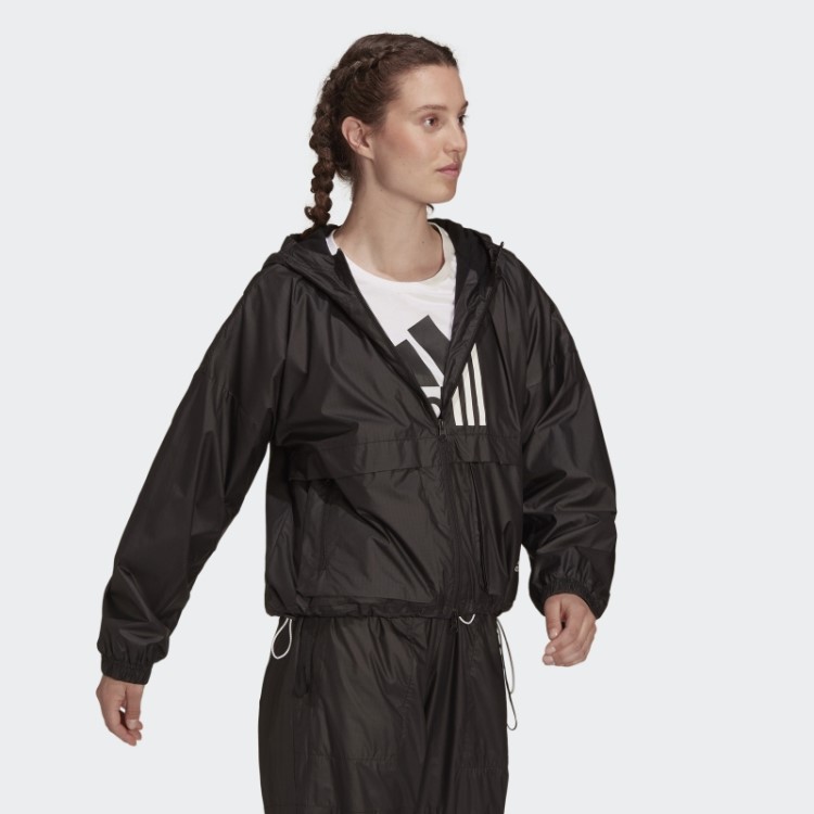 Jaqueta Preta Adidas Sportswear Wnd.rdy Quente
