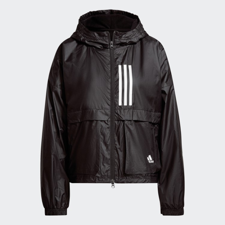 Jaqueta Preta Adidas Sportswear Wnd.rdy Quente