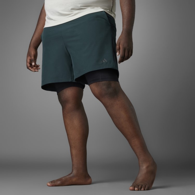 Shorts Verde Autêntico Balance Yoga 2 Em 1 Adidas
