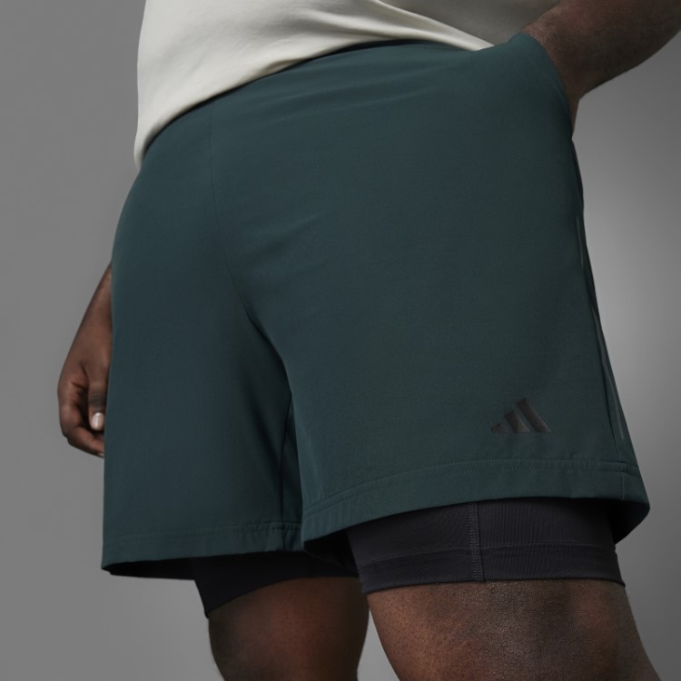 Shorts Verde Autêntico Balance Yoga 2 Em 1 Adidas