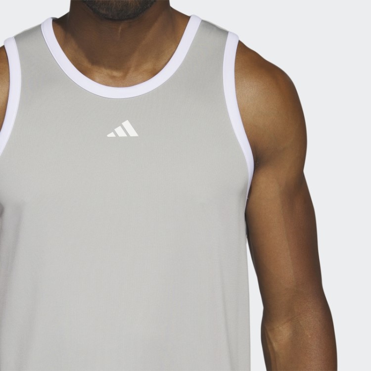 Top Cinza Metálico Adidas Legends Basquete Com As Três Listras Fashion