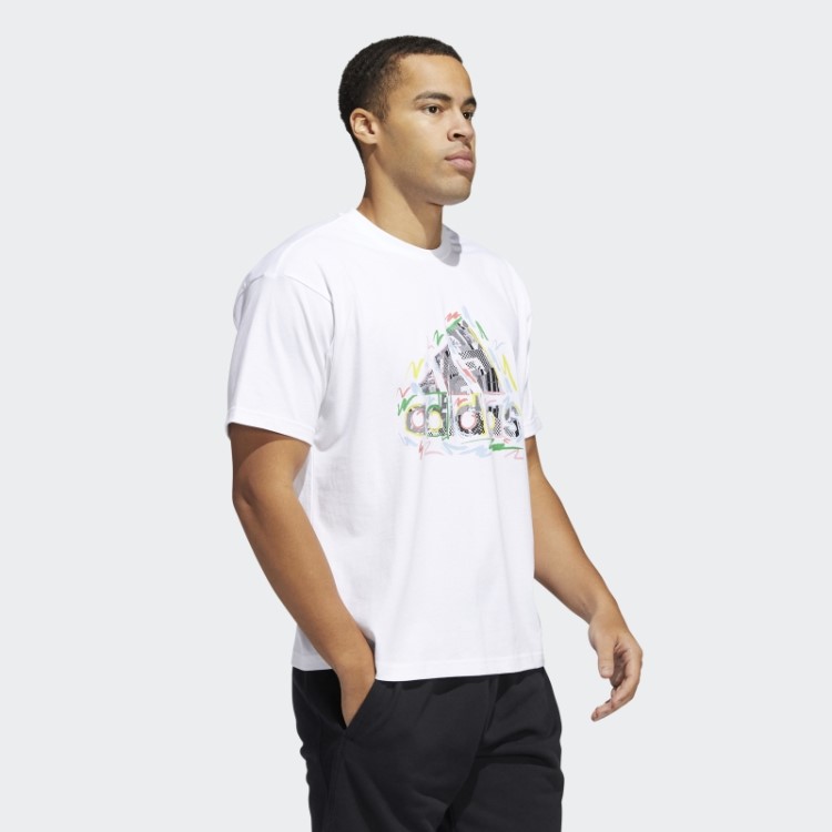 Camiseta Adidas Pride (gênero Neutro) Moda Branca