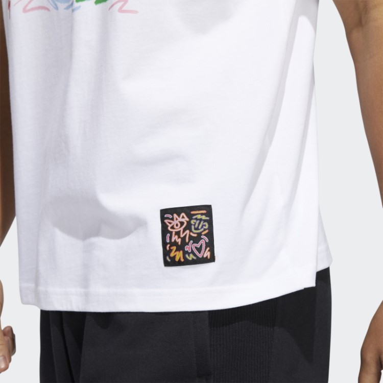 Elegante Camiseta Adidas Pride (gênero Neutro) Branca