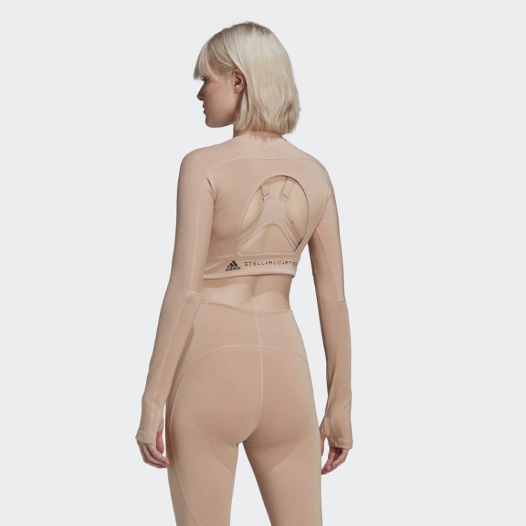 Adidas By Stella Mccartney Truestrength Cropped Manga Longa Cinza Pérola Quente