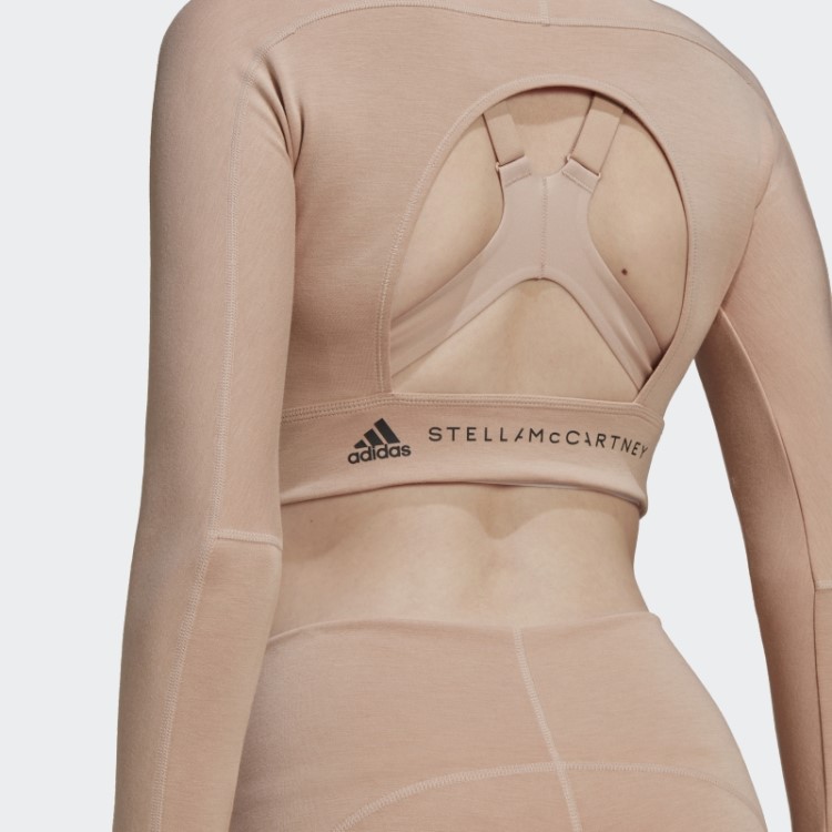 Adidas By Stella Mccartney Truestrength Cropped Manga Longa Moda Ash Pearl