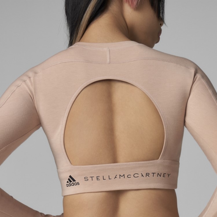 Adidas By Stella Mccartney Truestrength Cropped Manga Longa Moda Ash Pearl
