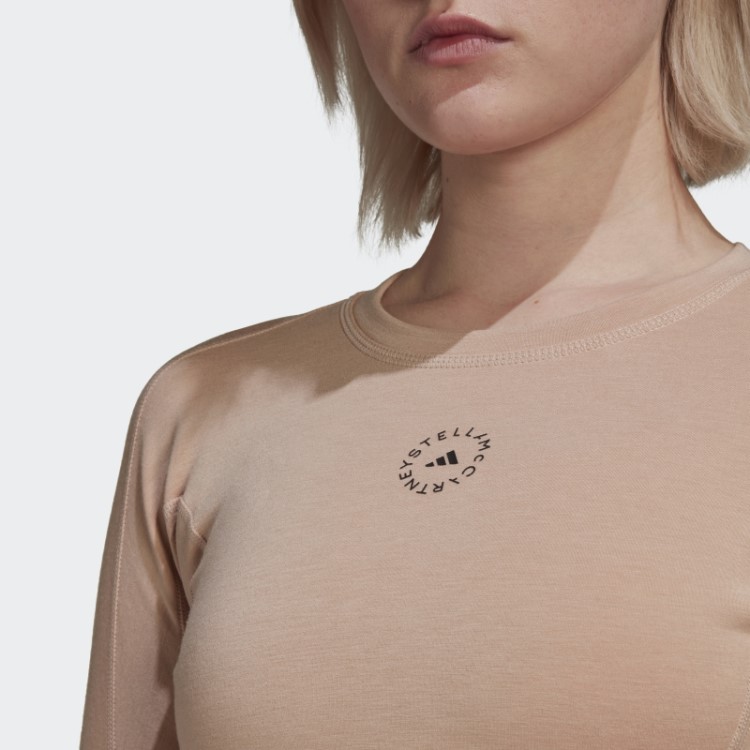 Adidas By Stella Mccartney Truestrength Cropped Manga Longa Moda Ash Pearl