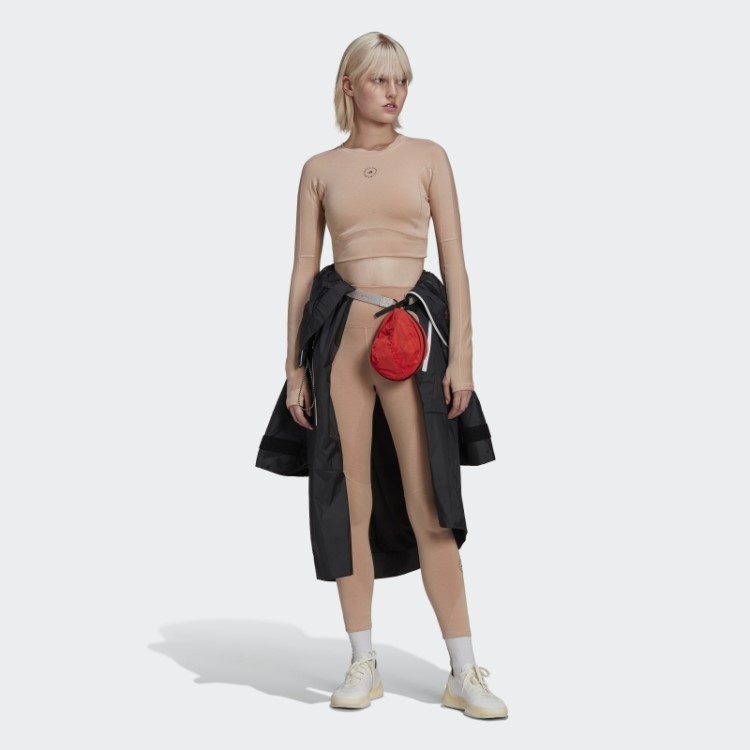 Adidas By Stella Mccartney Truestrength Cropped Manga Longa Moda Ash Pearl