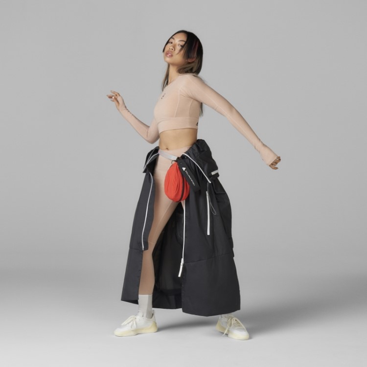 Adidas By Stella Mccartney Truestrength Cropped Manga Longa Moda Ash Pearl