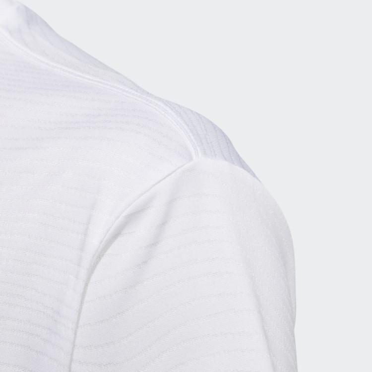 Feito Para Ser Refeito Camisa De Gola Canelada Branca Adidas