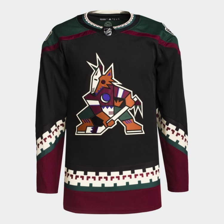 Coyotes Home Autêntico Jersey Adidas Preto