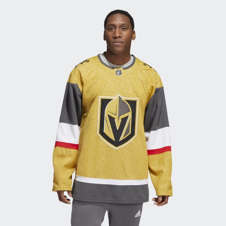 Camisola Autêntica Dos Cavaleiros De Ouro Dourado Metálico Adidas
