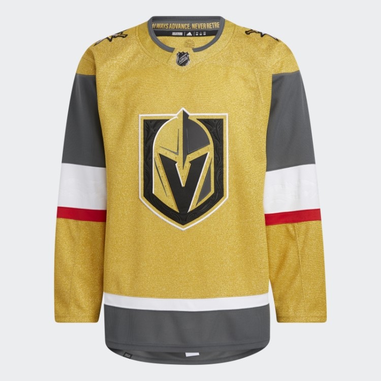 Camisola Autêntica Dos Cavaleiros De Ouro Dourado Metálico Adidas