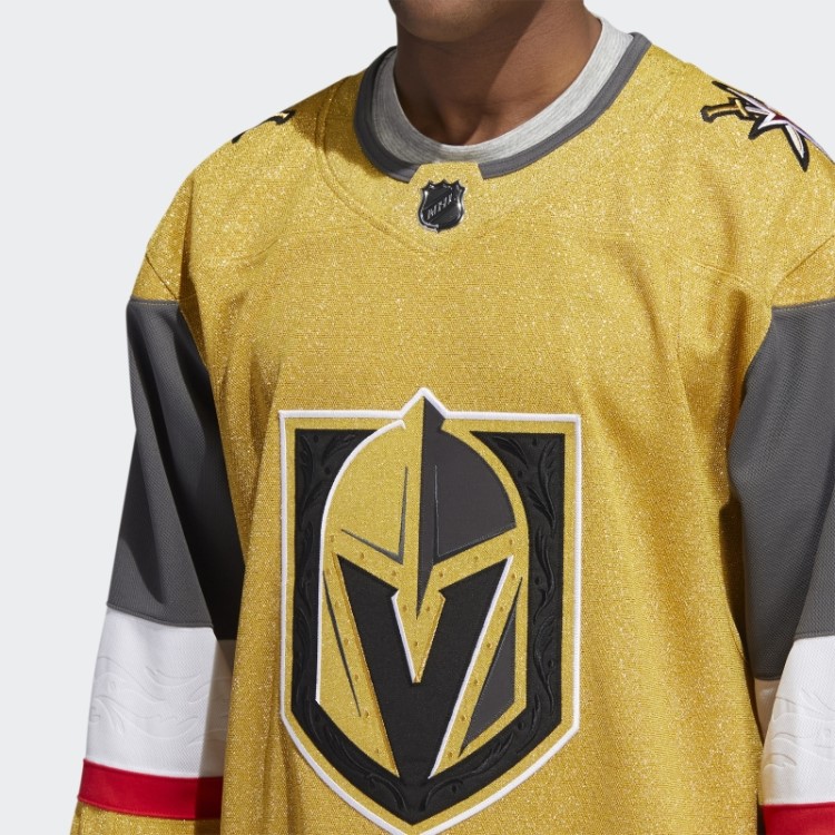 Camisola Autêntica Dos Cavaleiros De Ouro Dourado Metálico Adidas
