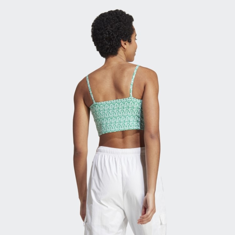 Regata Com Inspiração Em Espartilho Estampado Adidas Fashion Verde Da Corte