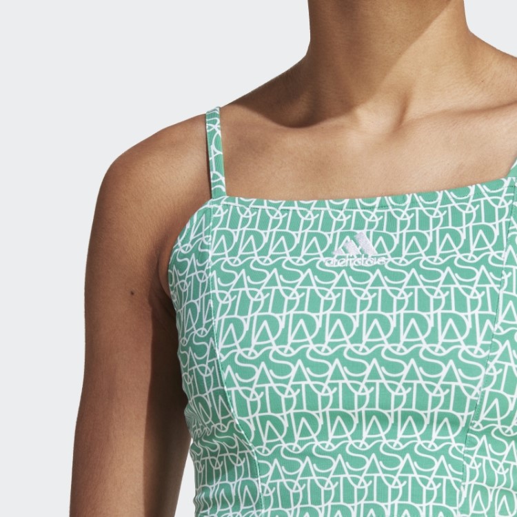 Regata Com Inspiração Em Espartilho Estampado Adidas Fashion Verde Da Corte