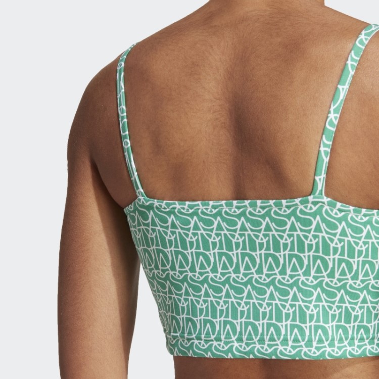 Regata Com Inspiração Em Espartilho Estampado Adidas Fashion Verde Da Corte