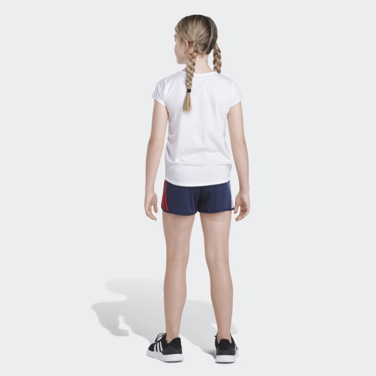 Shorts Listrados Em Mesh Marinho Adidas