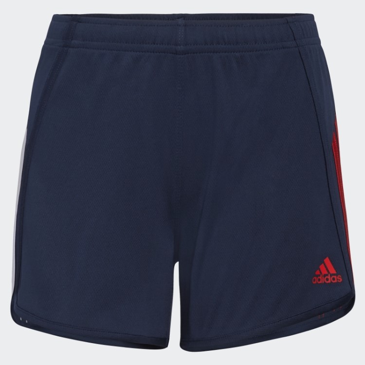 Shorts Listrados Em Mesh Marinho Adidas