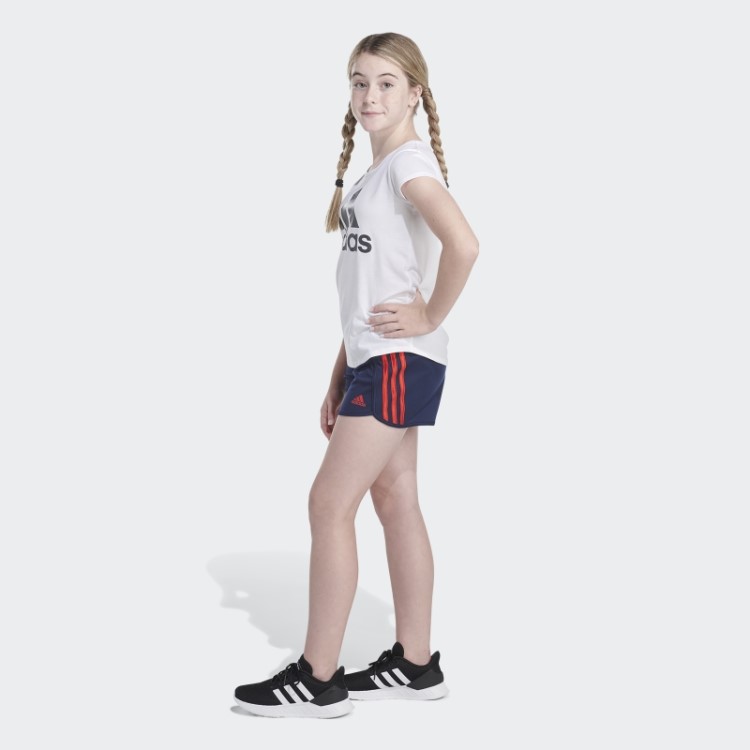 Shorts Listrados Em Mesh Marinho Adidas