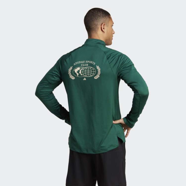 Camiseta Manga Longa Com Zíper 1/4 Verde Clube Esportivo Adidas