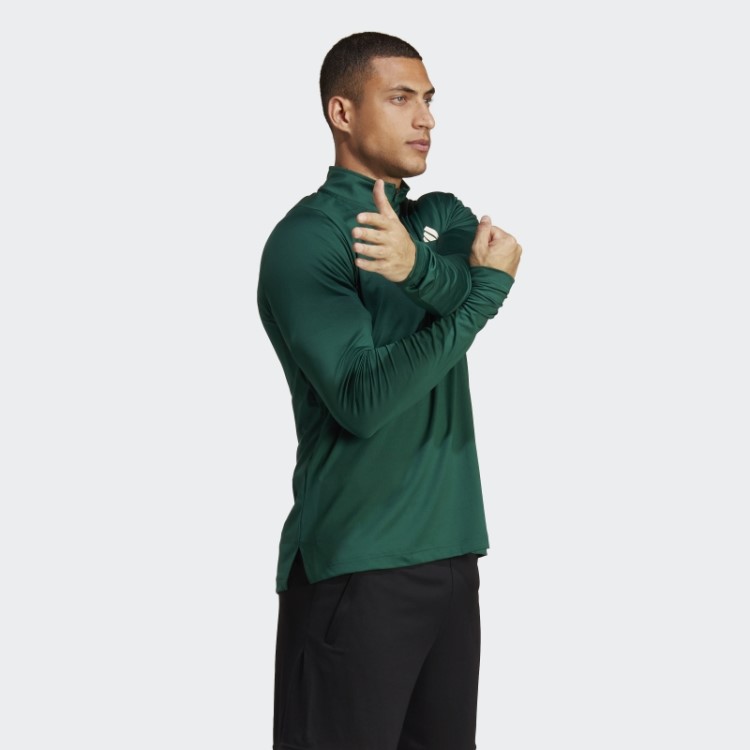 Camiseta Manga Longa Com Zíper 1/4 Verde Clube Esportivo Adidas