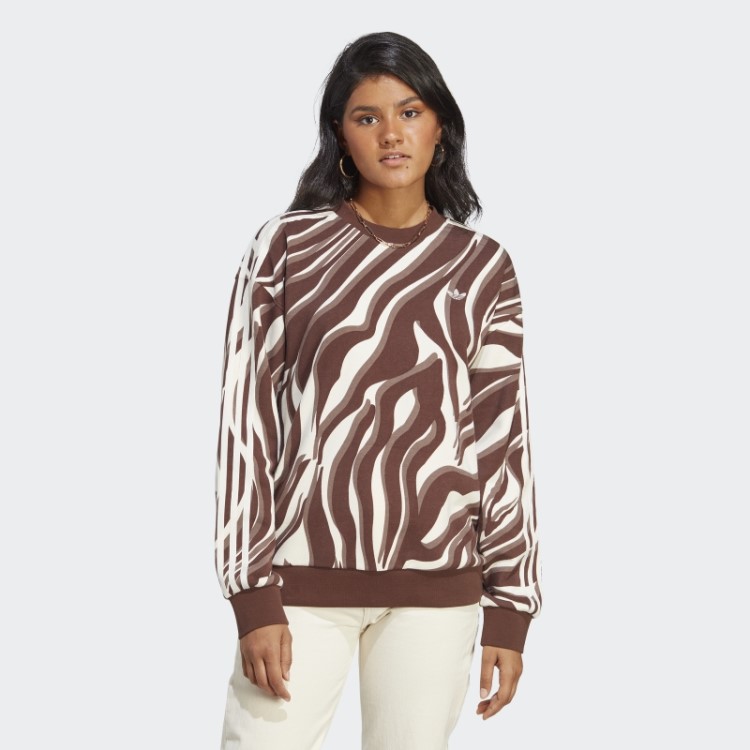 Moletom Com Estampa Animal Abstract Allover Adidas Ruivo