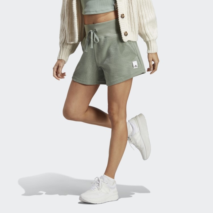 Shorts Lounge Terry Verde Prata Adidas