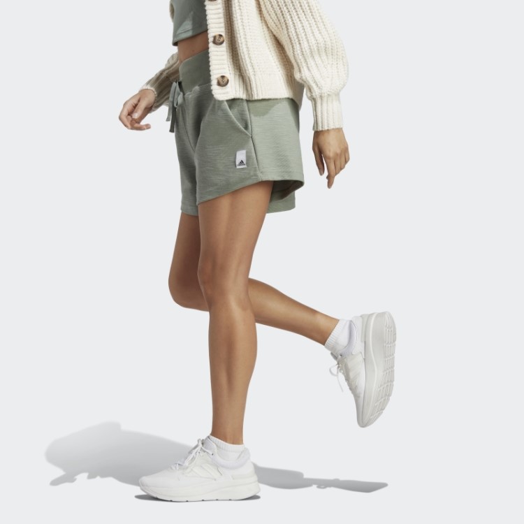 Shorts Lounge Terry Verde Prata Adidas