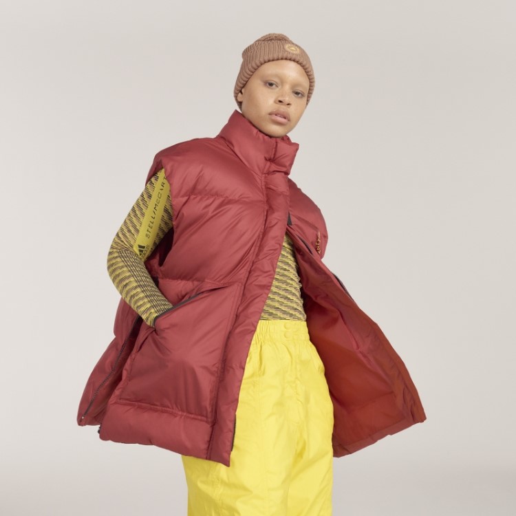 Adidas By Stella Mccartney Colete De Inverno Acolchoado Vinho Quente